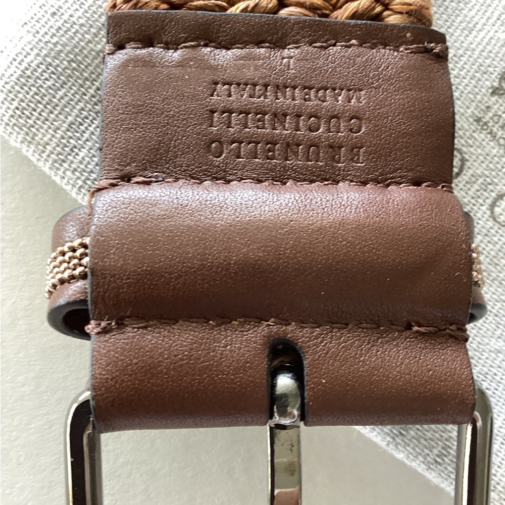 Brunello Cucinelli Techno raffia belt with Monilli loop  Sz L  NWT - Picture 4 of 5